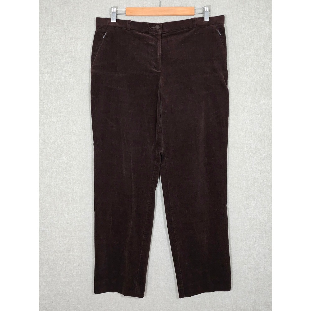 Laura Petites Women's Stretch Corduroy Straight Leg Brown 10